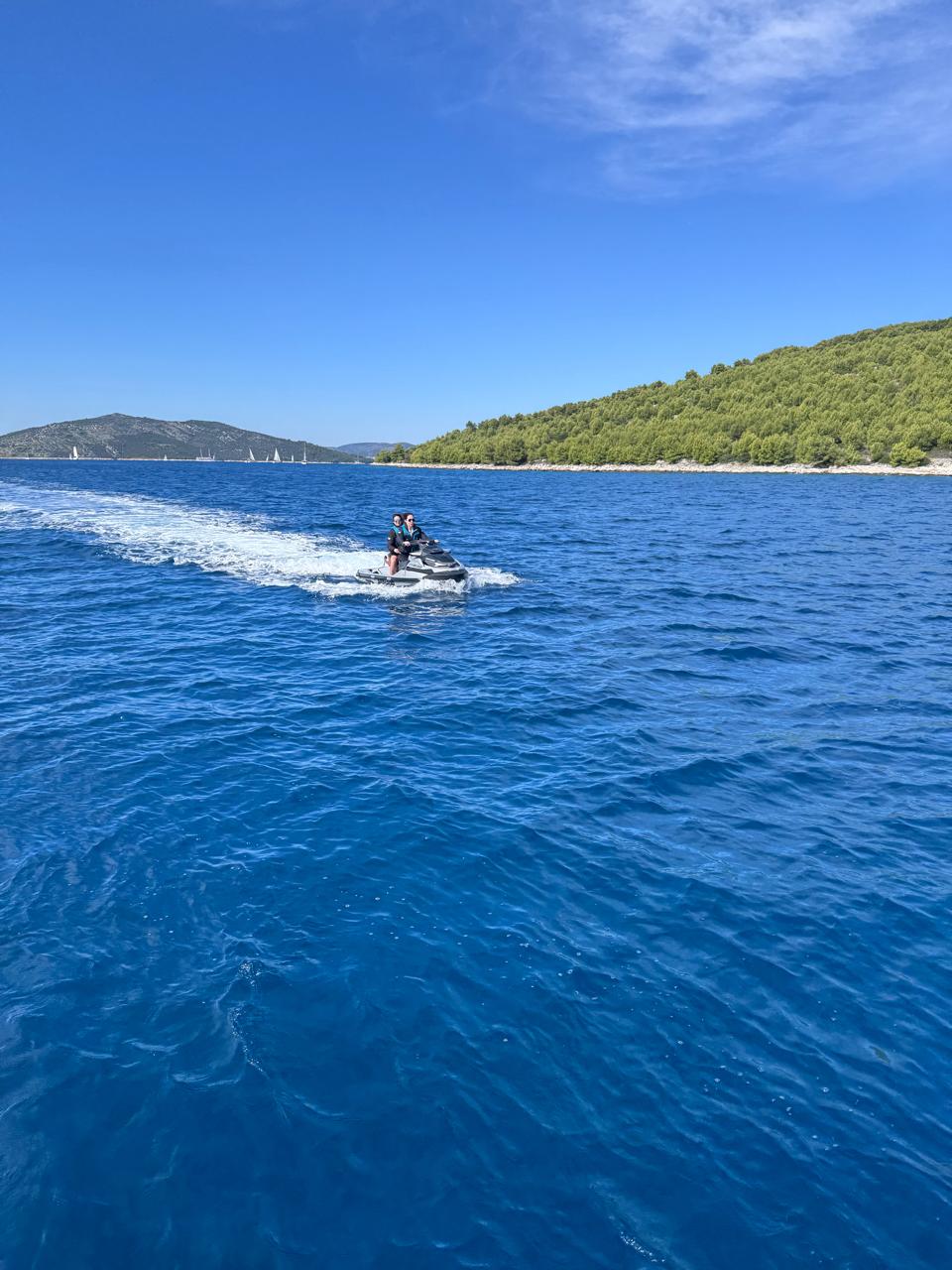 Guests on the jet ski off the Dalmatian coast