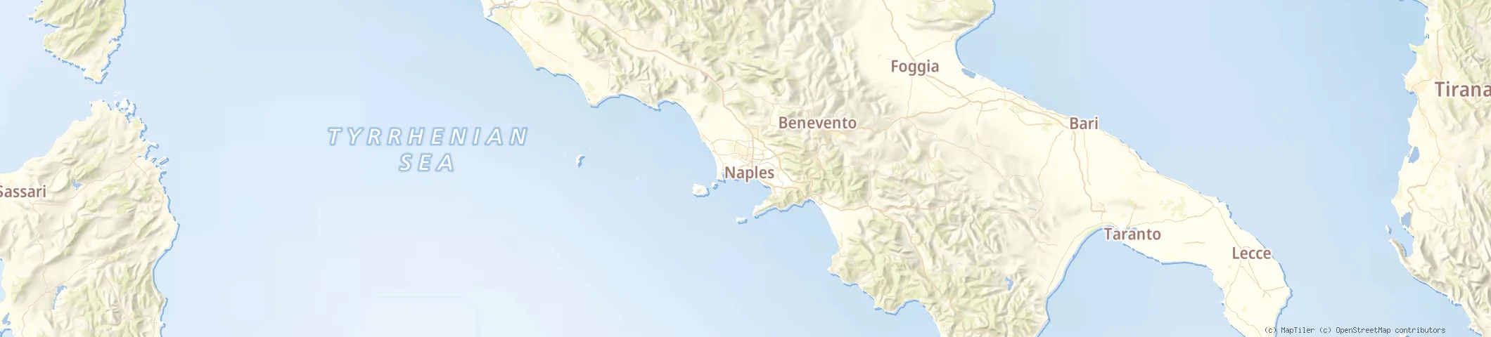 Map of Naples, Italy