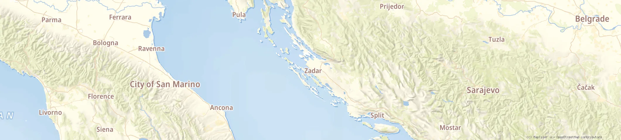 Map of As agreed (Split, Zadar, &Scaron;ibe
