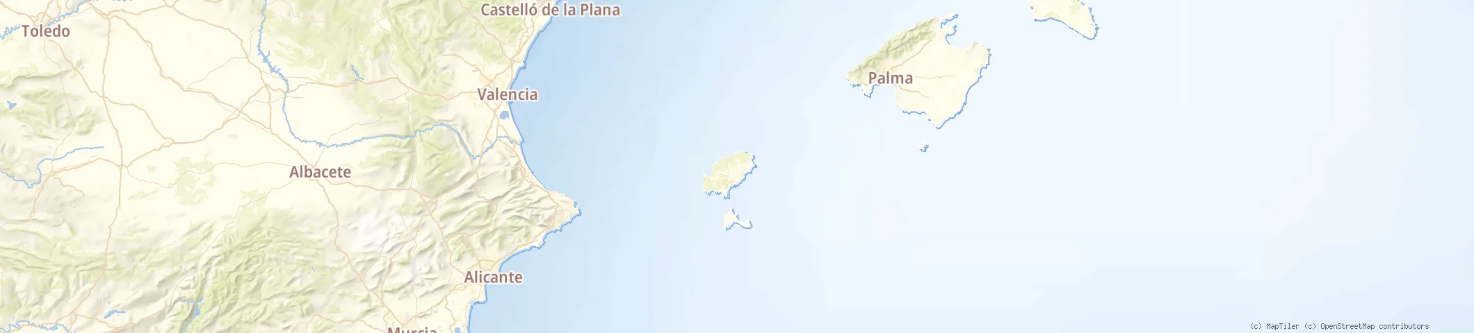 Map of Ibiza, Spain