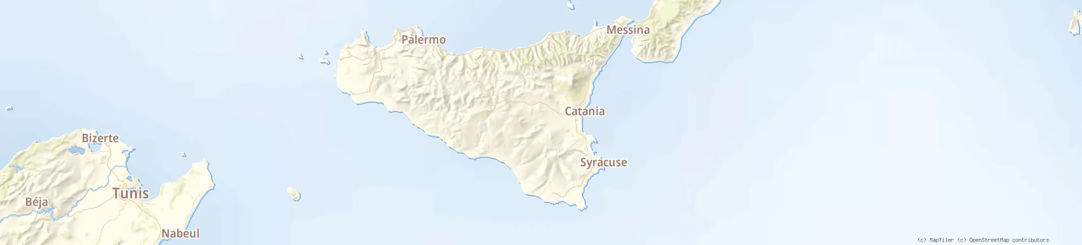 Map of Sicily, Italy