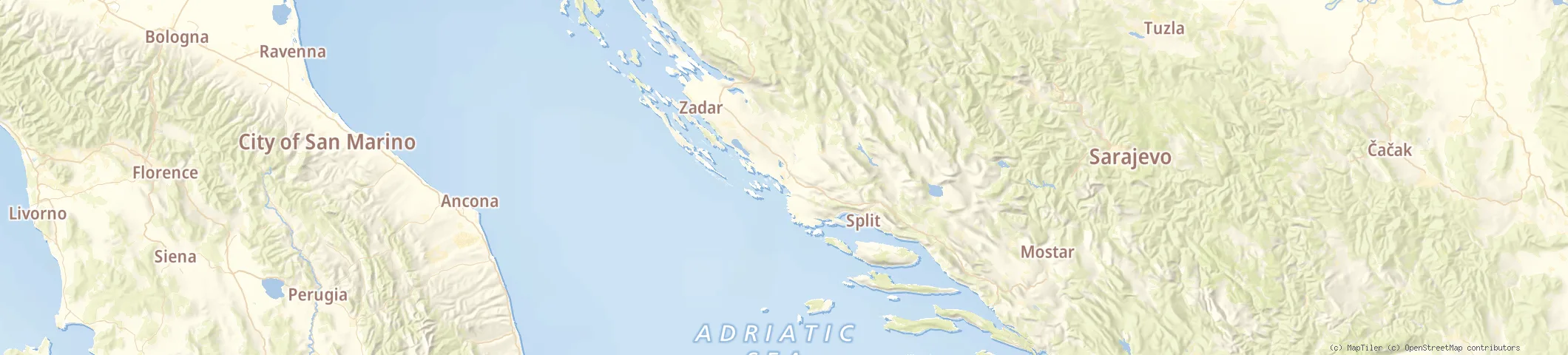 Map of &Scaron;ibenik