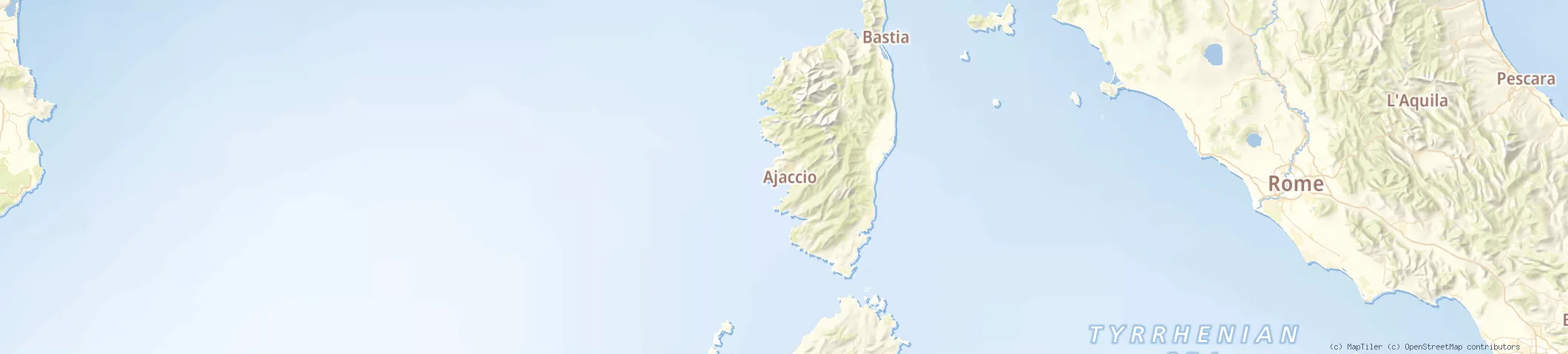 Map of Ajaccio, Corsica
