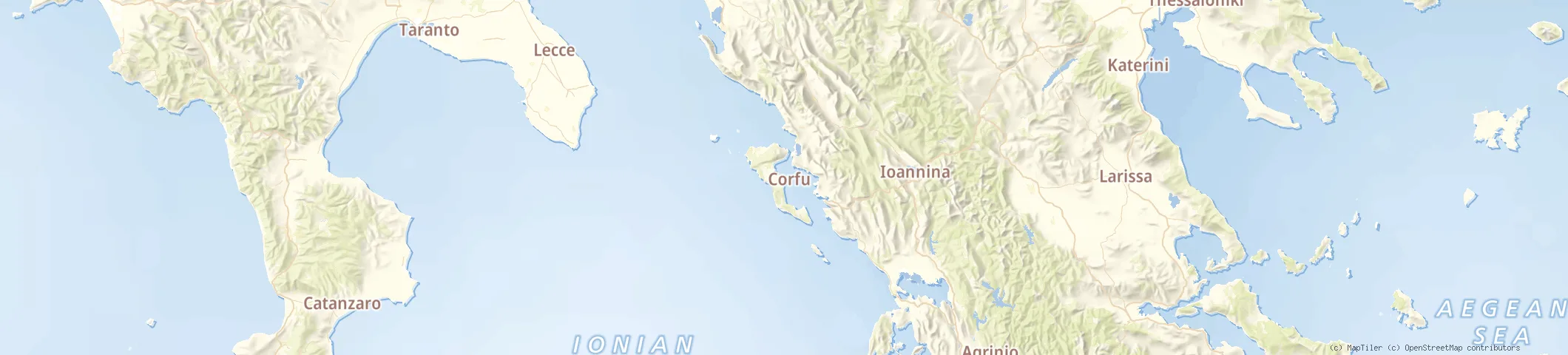 Map of Corfu, Greece