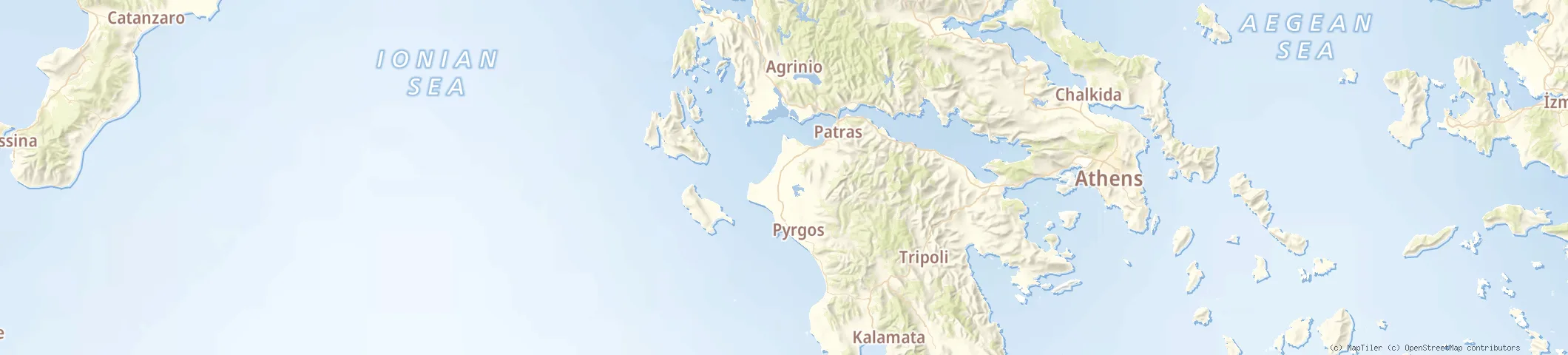 Map of Ionian, Greece
