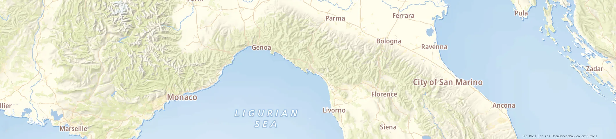 Map of PORTO LOTTI (Liguria - Italy)